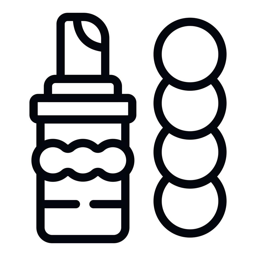 Lippenstift-Symbol Umrissvektor. Make-up-Schönheit vektor