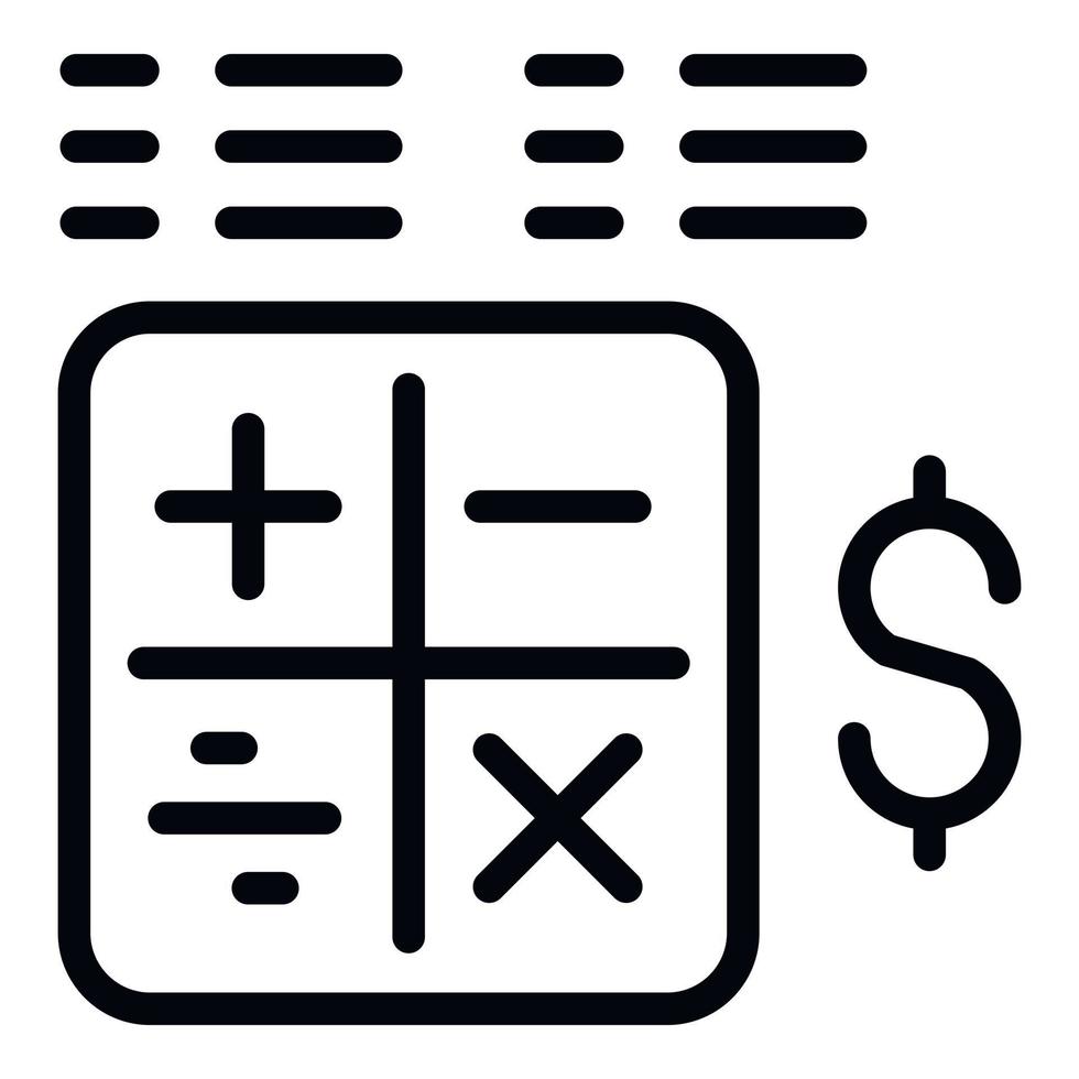 ekonomi kalkylator ikon översikt vektor. finansiell företag vektor