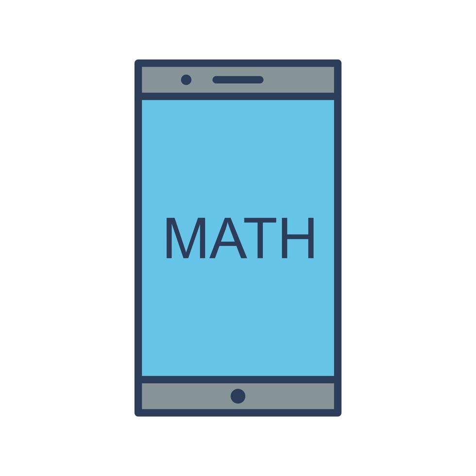 Mathe studieren auf mobilem Vektorsymbol vektor