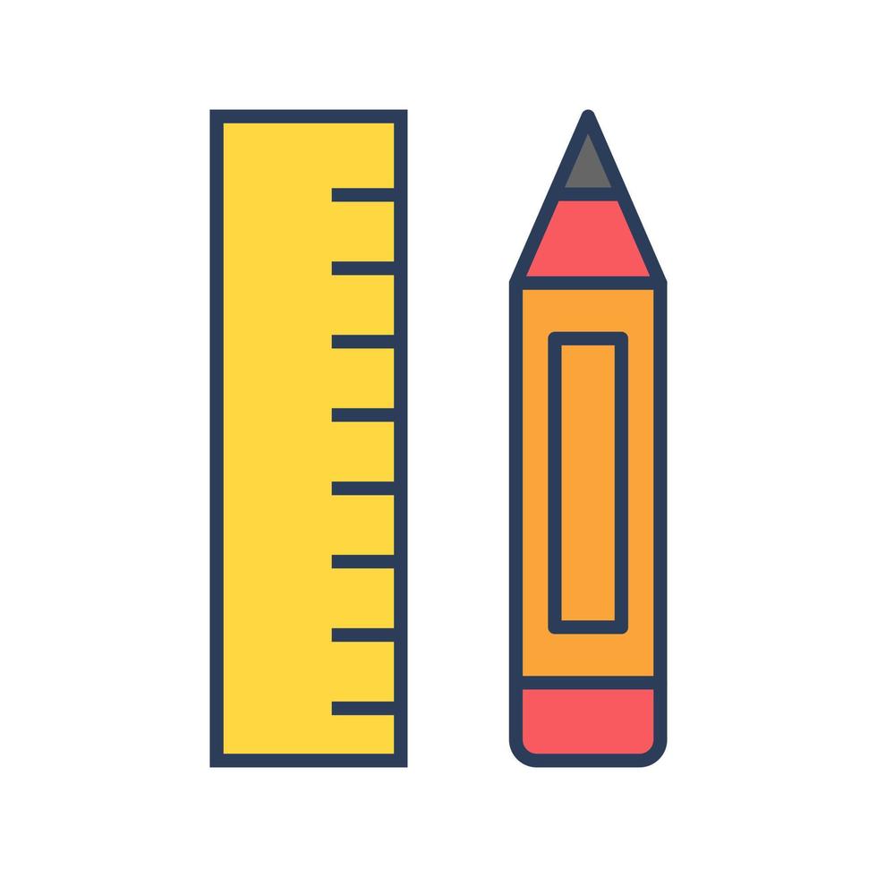 Vektorsymbol für Bleistift und Lineal vektor