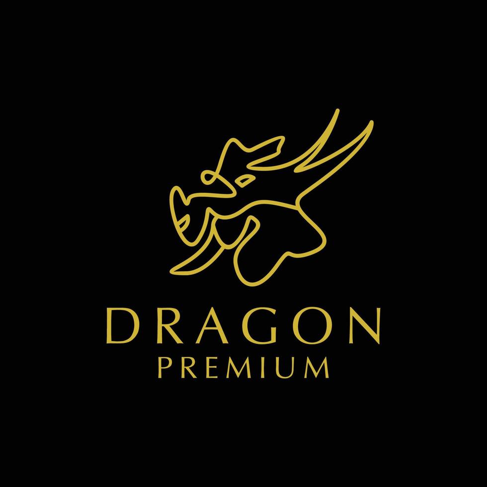 Drachen-Logo-Icon-Design-Vorlage flacher Vektor