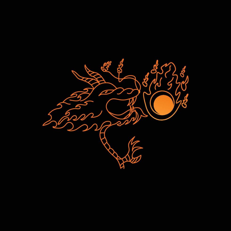 Drachen-Logo-Icon-Design-Vorlage flacher Vektor