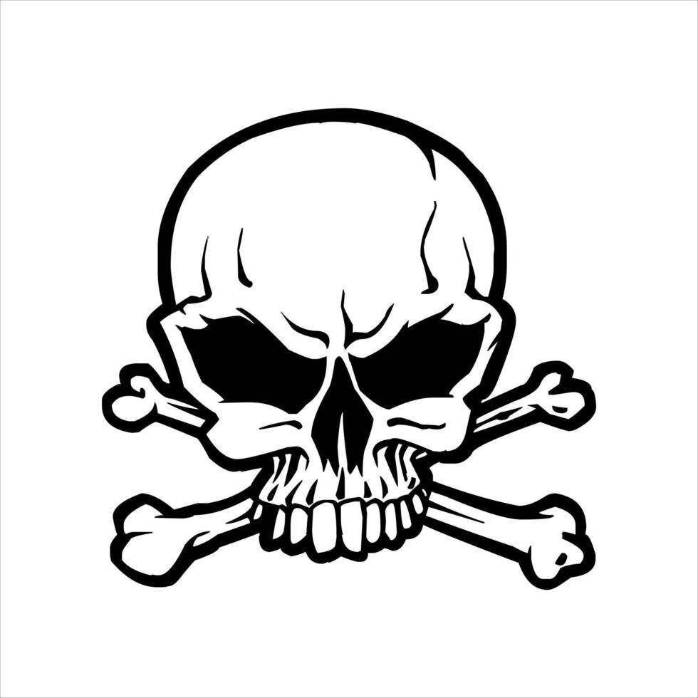 mänsklig skelett skalle logotyp, skalle silhuett isolerat på vit bakgrund. skalle vektor, fruktansvärd mänsklig skalle huvud silhuett klämma konst vektor