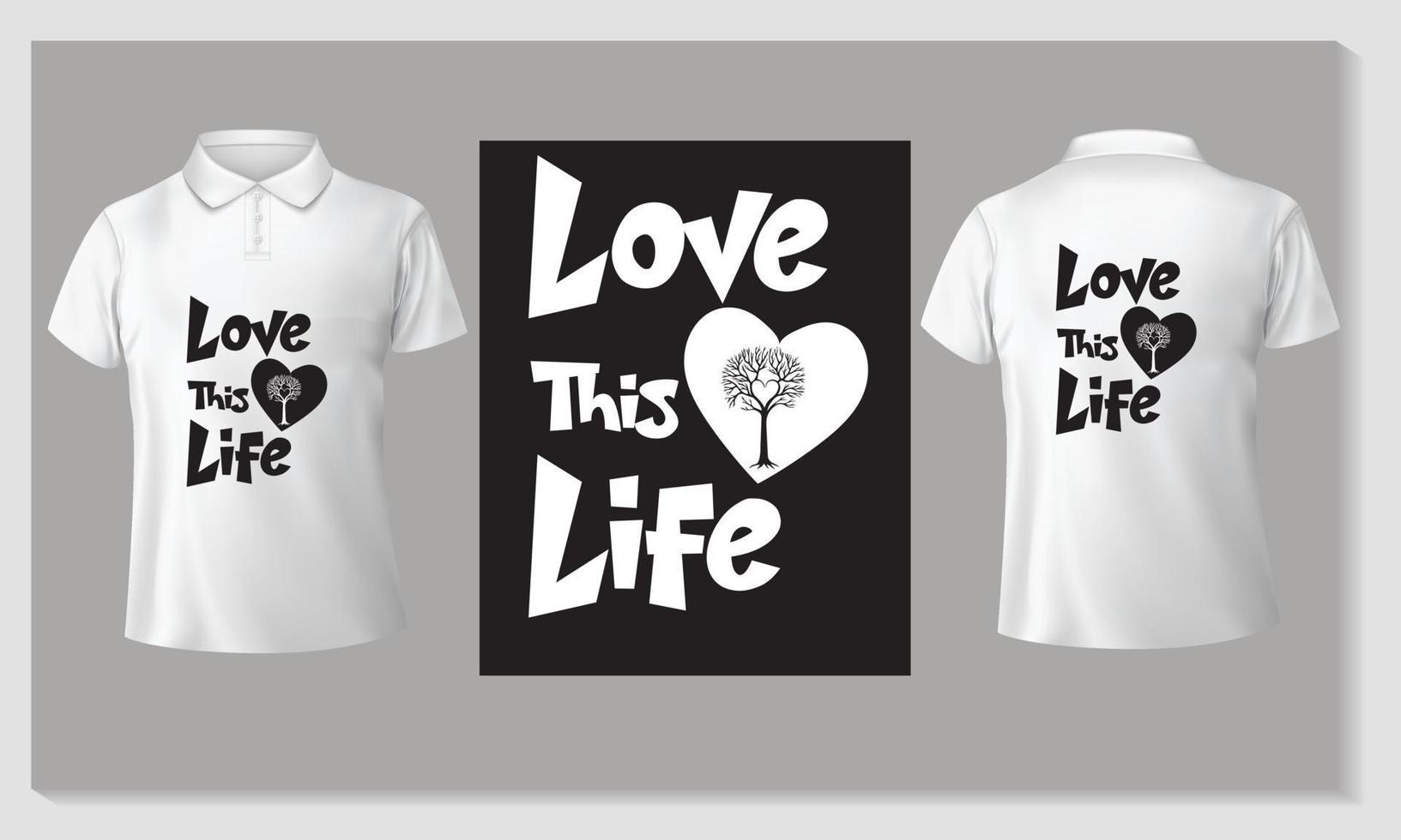 Texttypografie-T-Shirt Liebe dieses Leben vektor