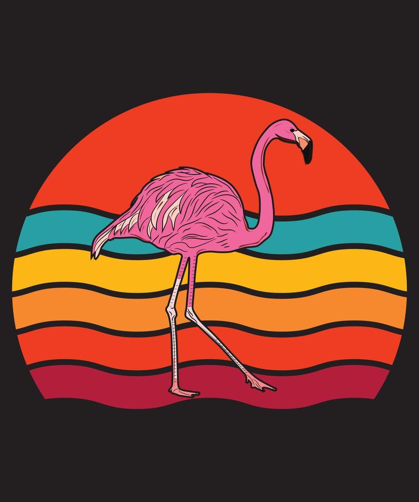 Flamingo-Vektor-T-Shirt-Design vektor