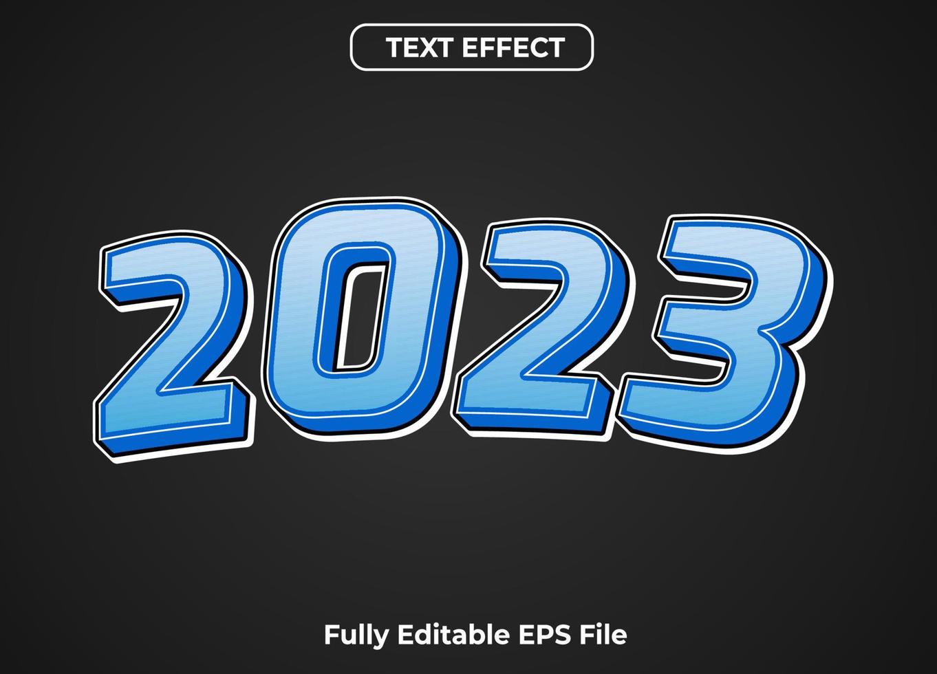 ny år 2023 text effekt design i vektor