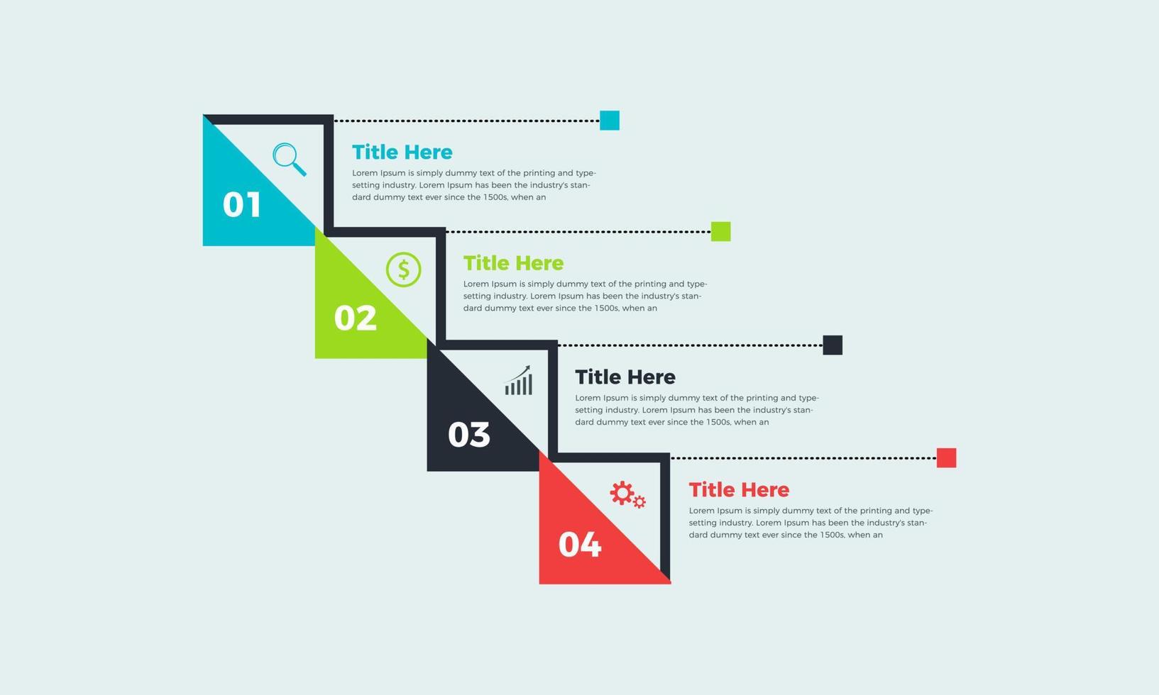 Business-Infografik-Vorlage. Designoptionen oder Schritte mit 4 Zahlen, einfache Infografik-Designvorlage vektor