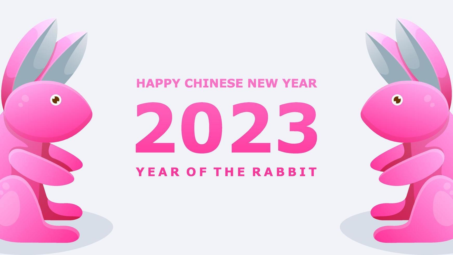 frohes chinesisches neujahr 2023 hintergrund. Jahr des Kaninchens. vektor