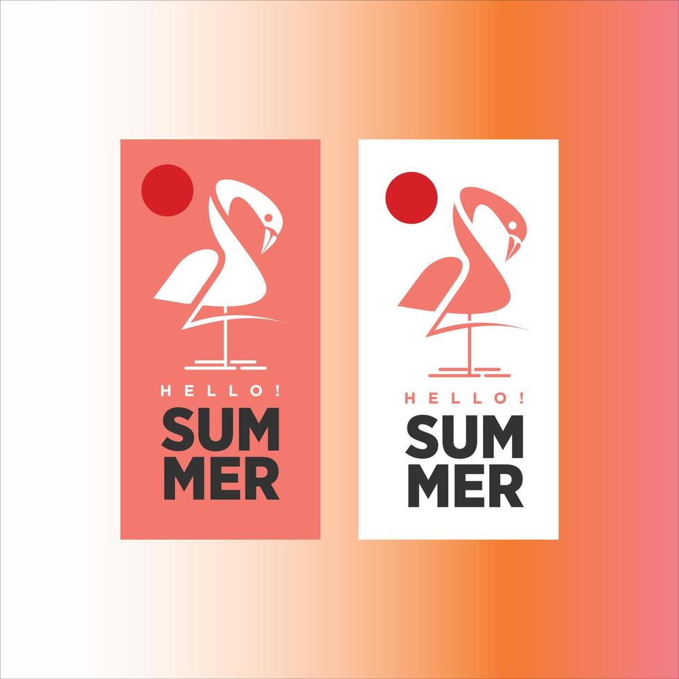 sommerfahnendesign mit flamingovektorferienzeitschablone vektor