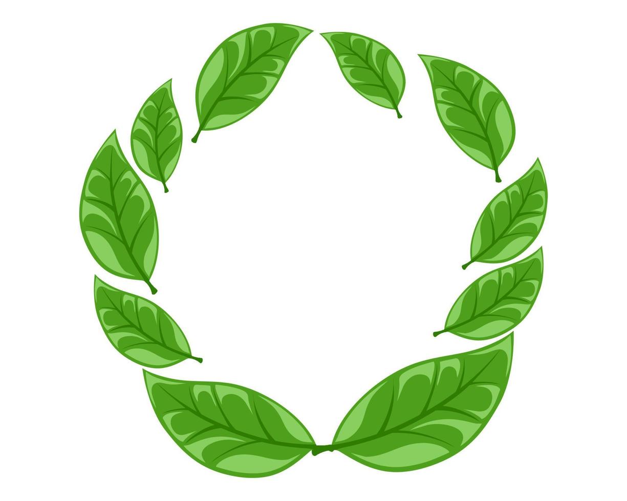 isolerat cirkulär grön löv halsband illustration vektor