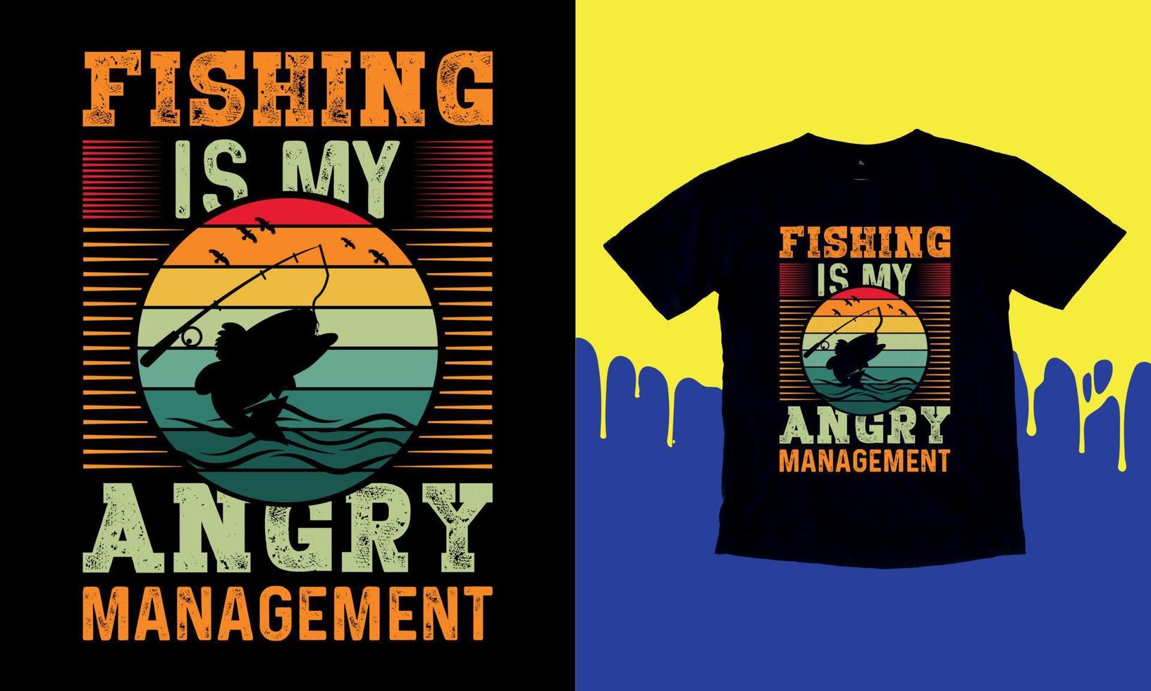 angeln ist mein wütendes management, t-shirt geschenk männer lustige fischen t shirts design, vektorgrafik, typografisches poster oder t-shirt. vektor