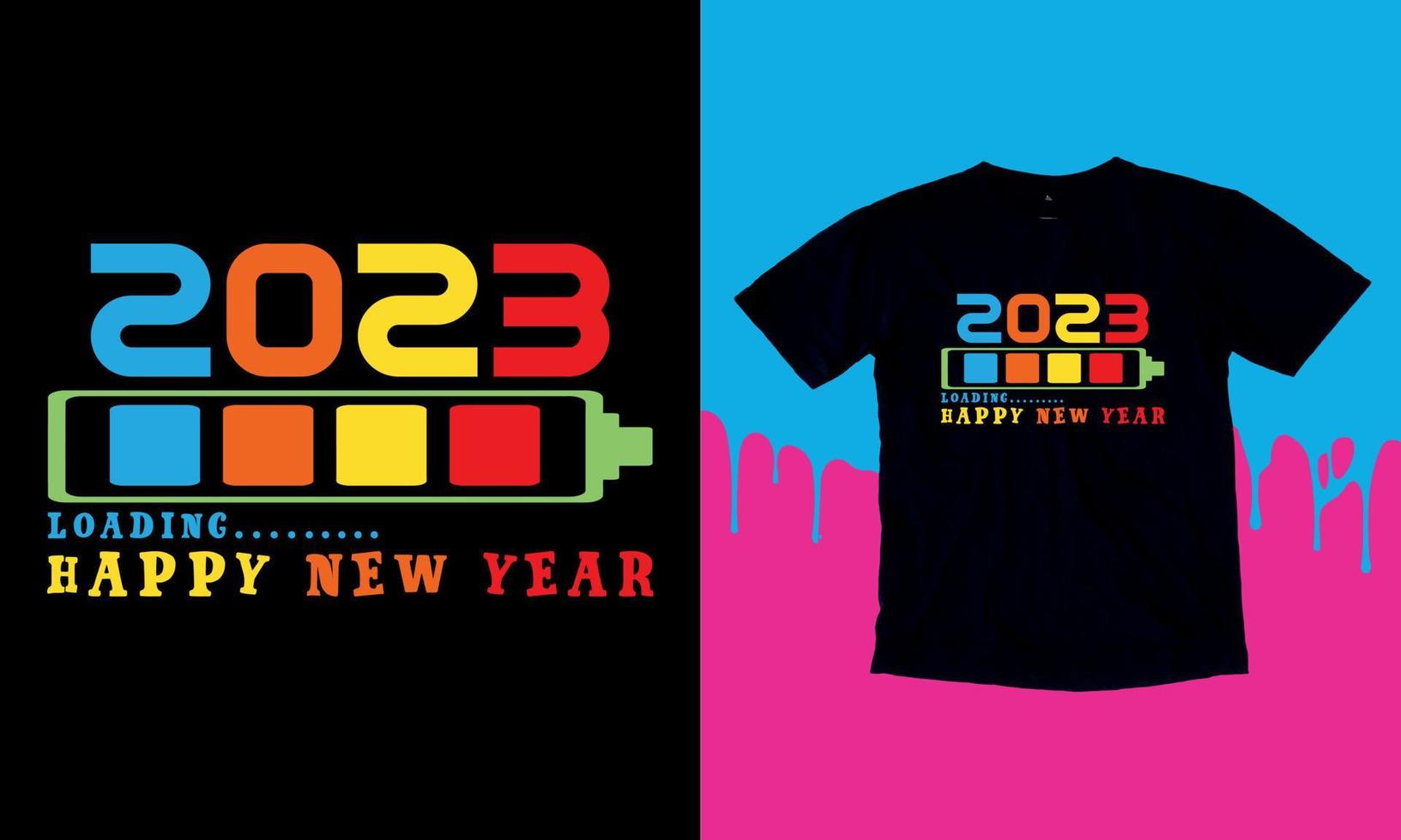 frohes neues willkommen 2023, typografie, vektordesignvorlage. Einzigartiges, auffälliges T-Shirt-Design. vektor