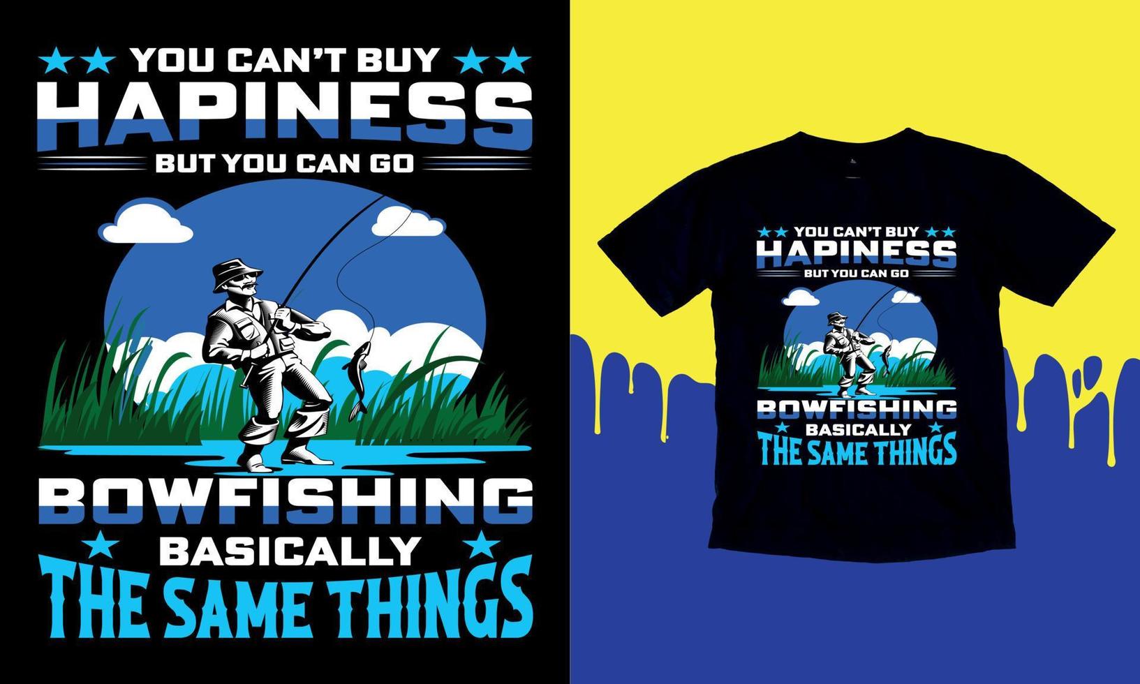 Sie können Glück nicht kaufen, aber Sie können im Grunde die gleichen Dinge bogenfischen gehen, T-Shirt-Geschenk-Männer lustige Angel-T-Shirt-Design, Vektorgrafik, typografisches Poster oder T-Shirt. vektor