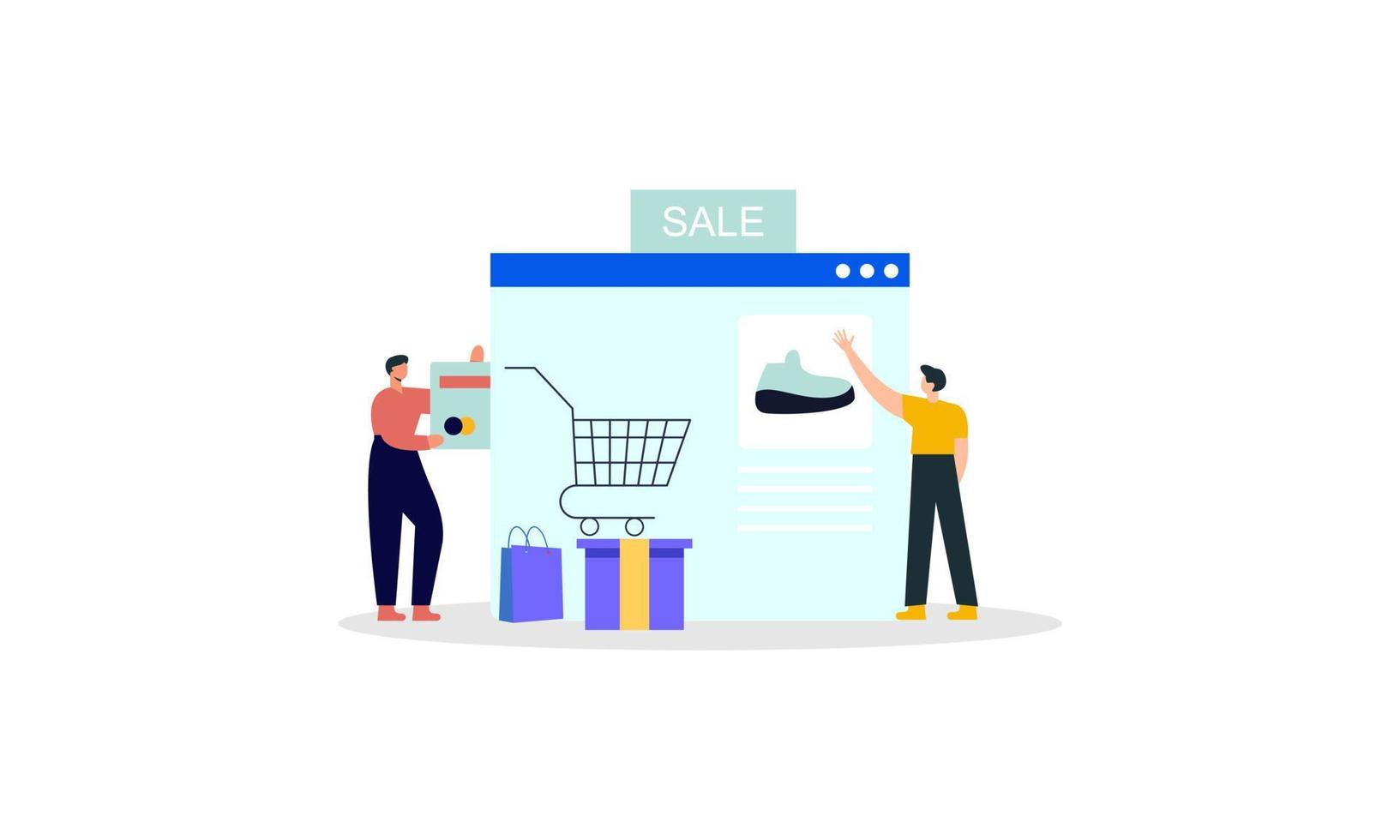 konzeptillustration der e-commerce-webseite vektor