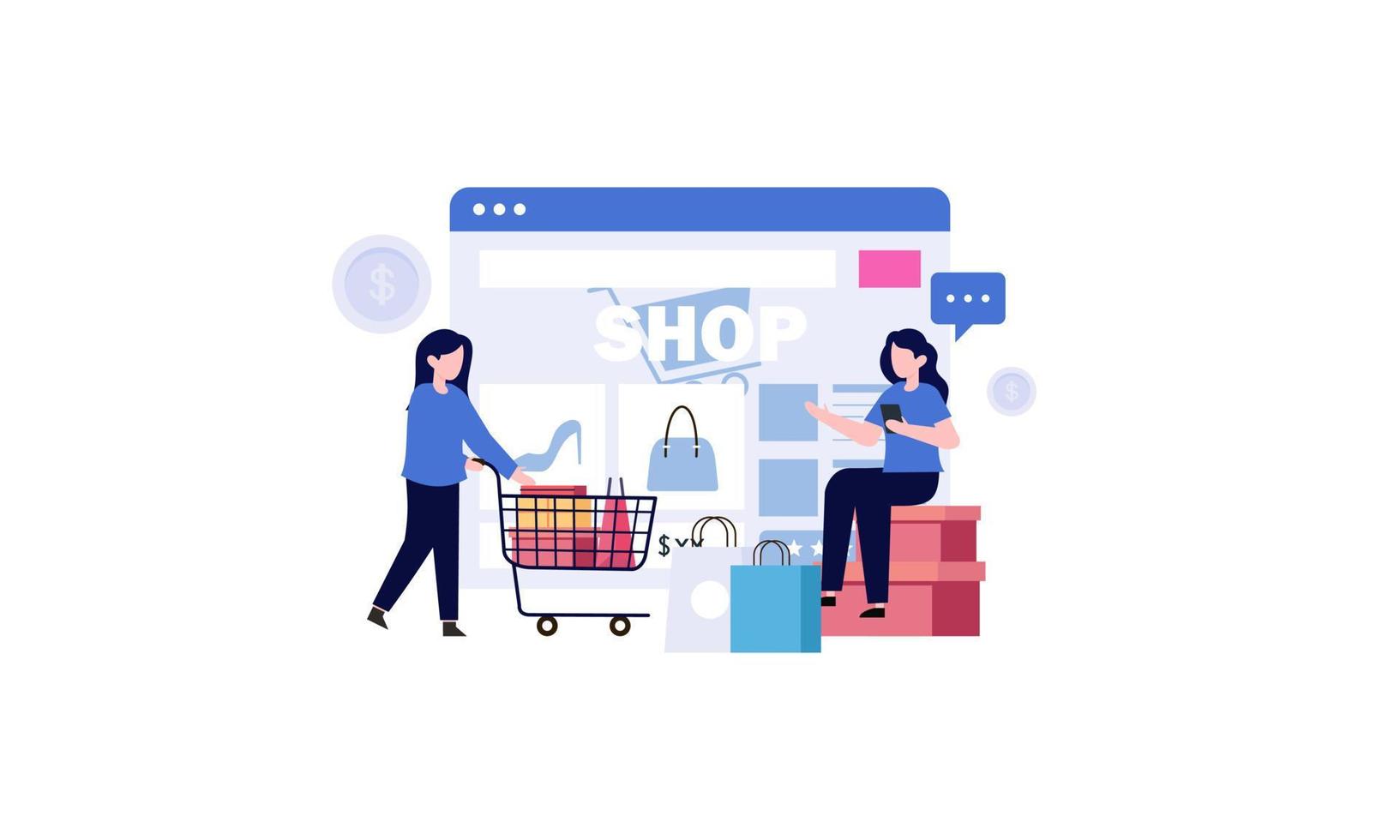 konzeptillustration der e-commerce-webseite vektor