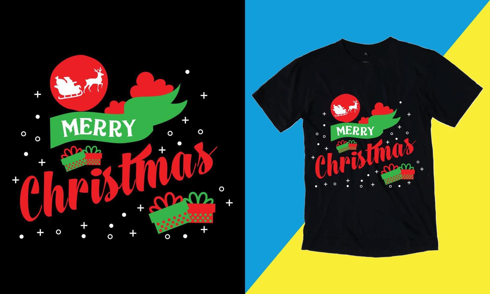 T-Shirt der frohen Weihnachten am 25. Dezember, vektor