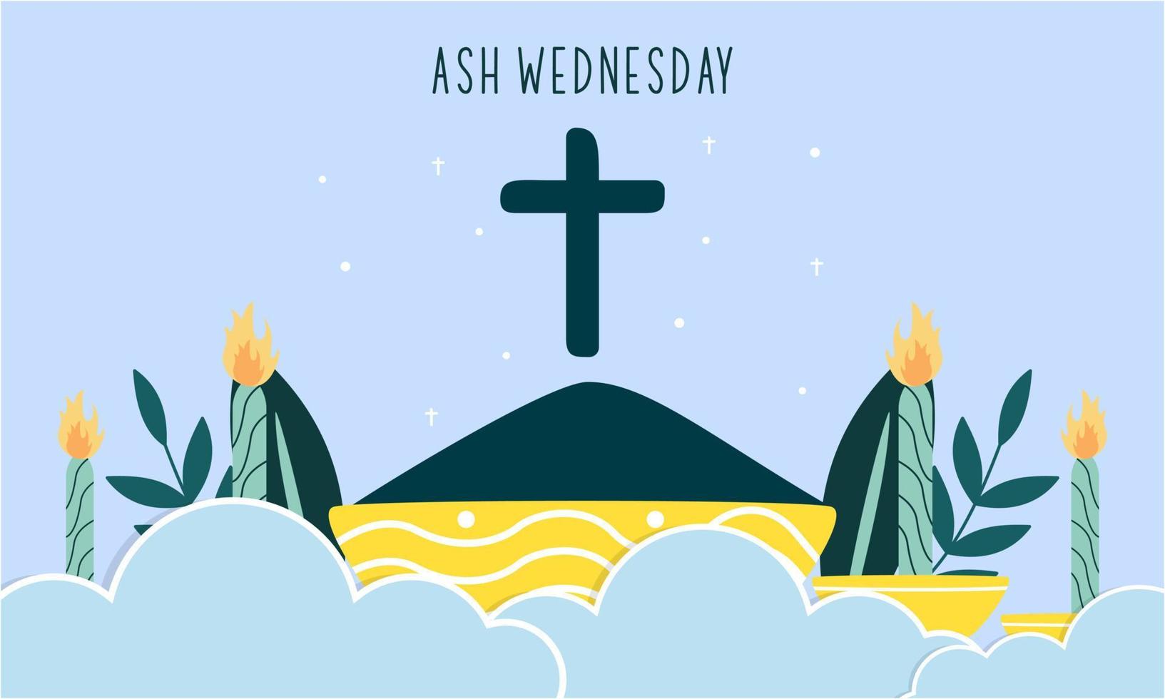 aska onsdag är en kristen helig dag av bön och fasta vektor
