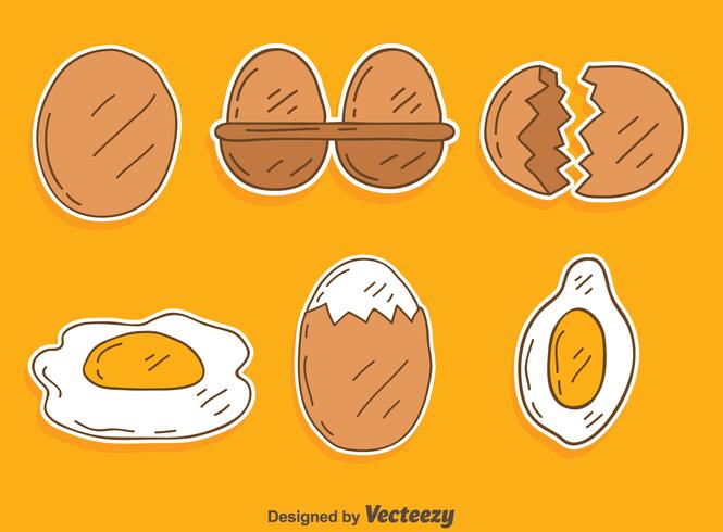 Handdragen Broken Egg Vector