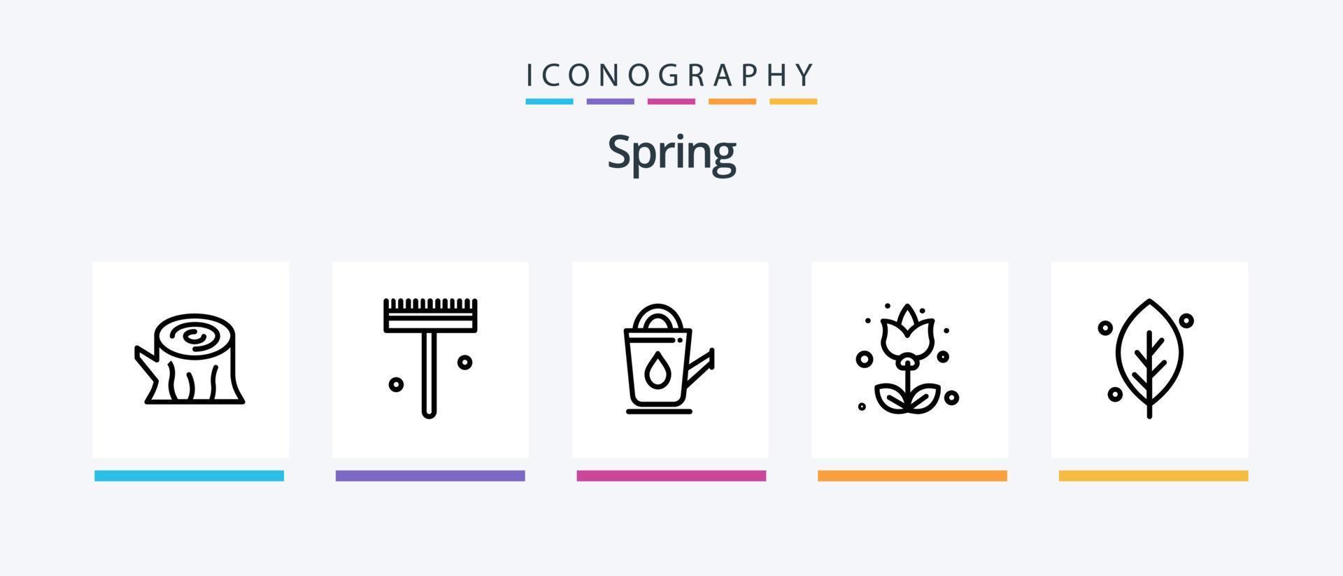 Spring Line 5 Icon Pack inklusive Lotusblüte. Blume. Natur. Blühen. Natur. kreatives Symboldesign vektor