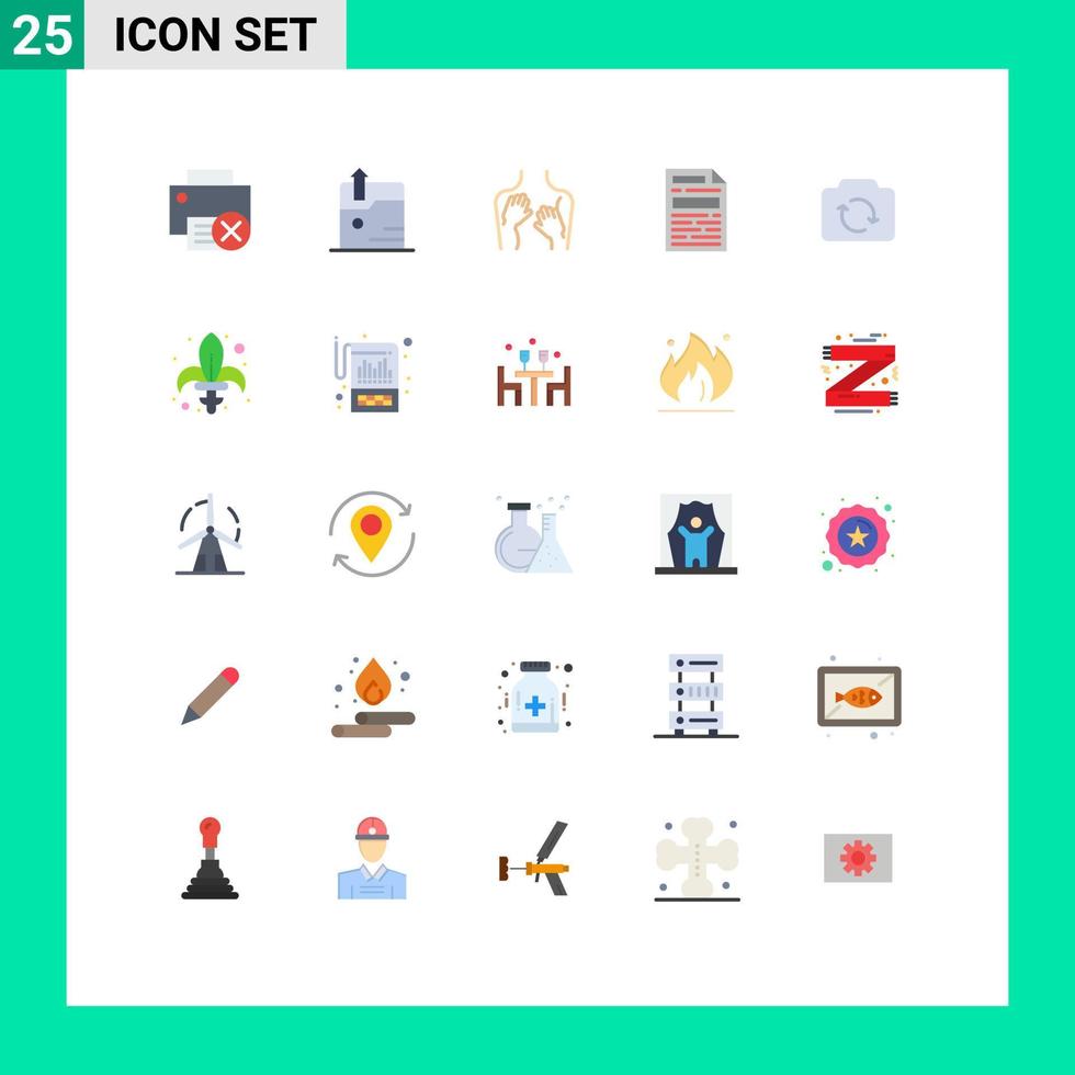 piktogram uppsättning av 25 enkel platt färger av refresh design skönhet dokumentera kvinna redigerbar vektor design element