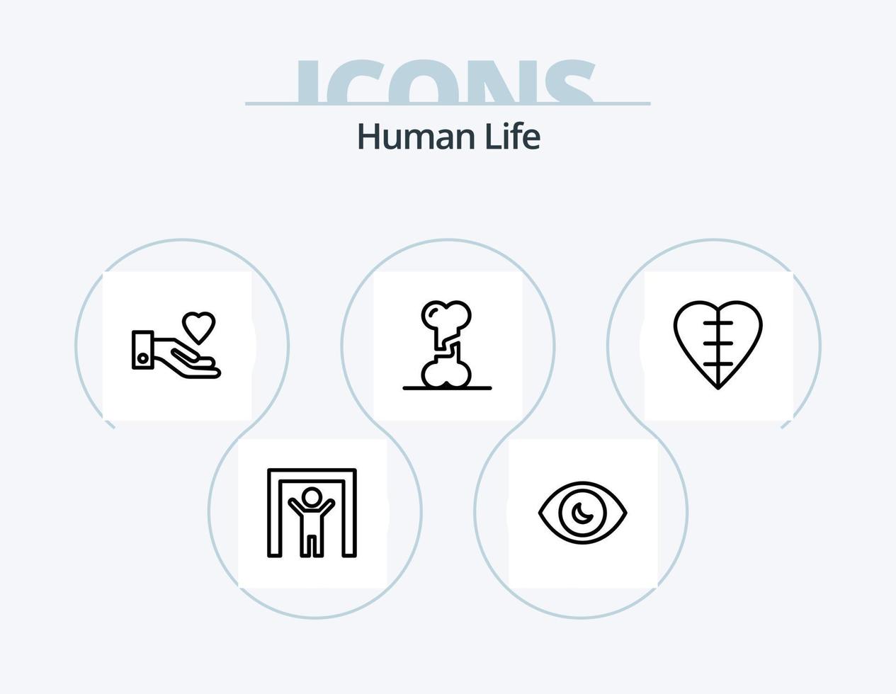 mänsklig linje ikon packa 5 ikon design. mänsklig. person. kön. jury. domstol vektor