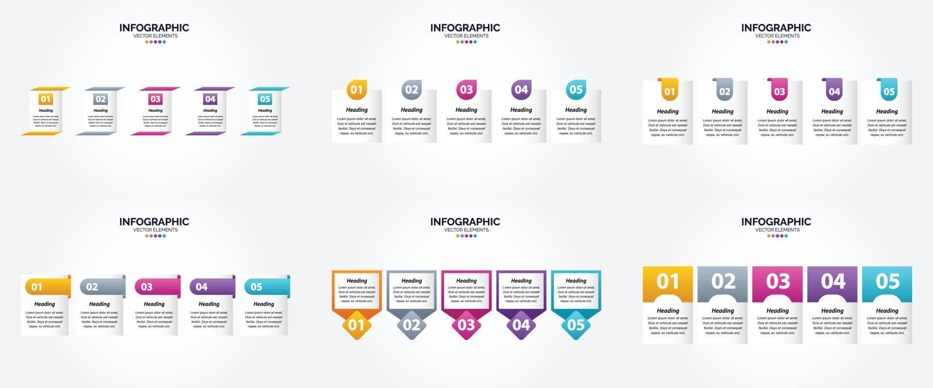 flaches Designset der Vektorillustrations-Infografiken für Werbebroschürenflieger und -zeitschrift vektor