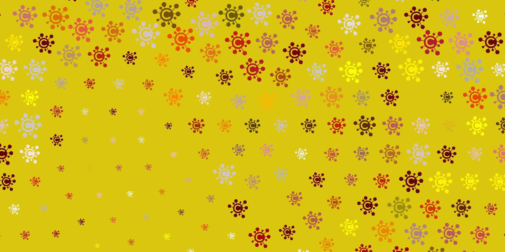 hellrote, gelbe Textur mit Krankheitssymbolen. vektor