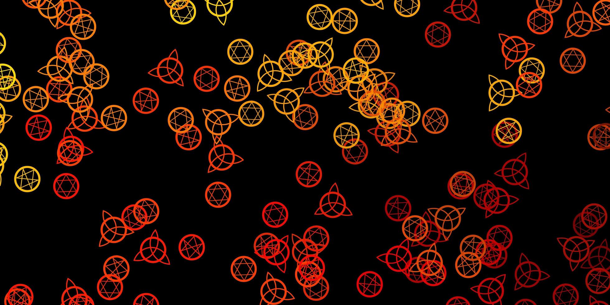 mörkgul mall med esoteriska tecken. vektor
