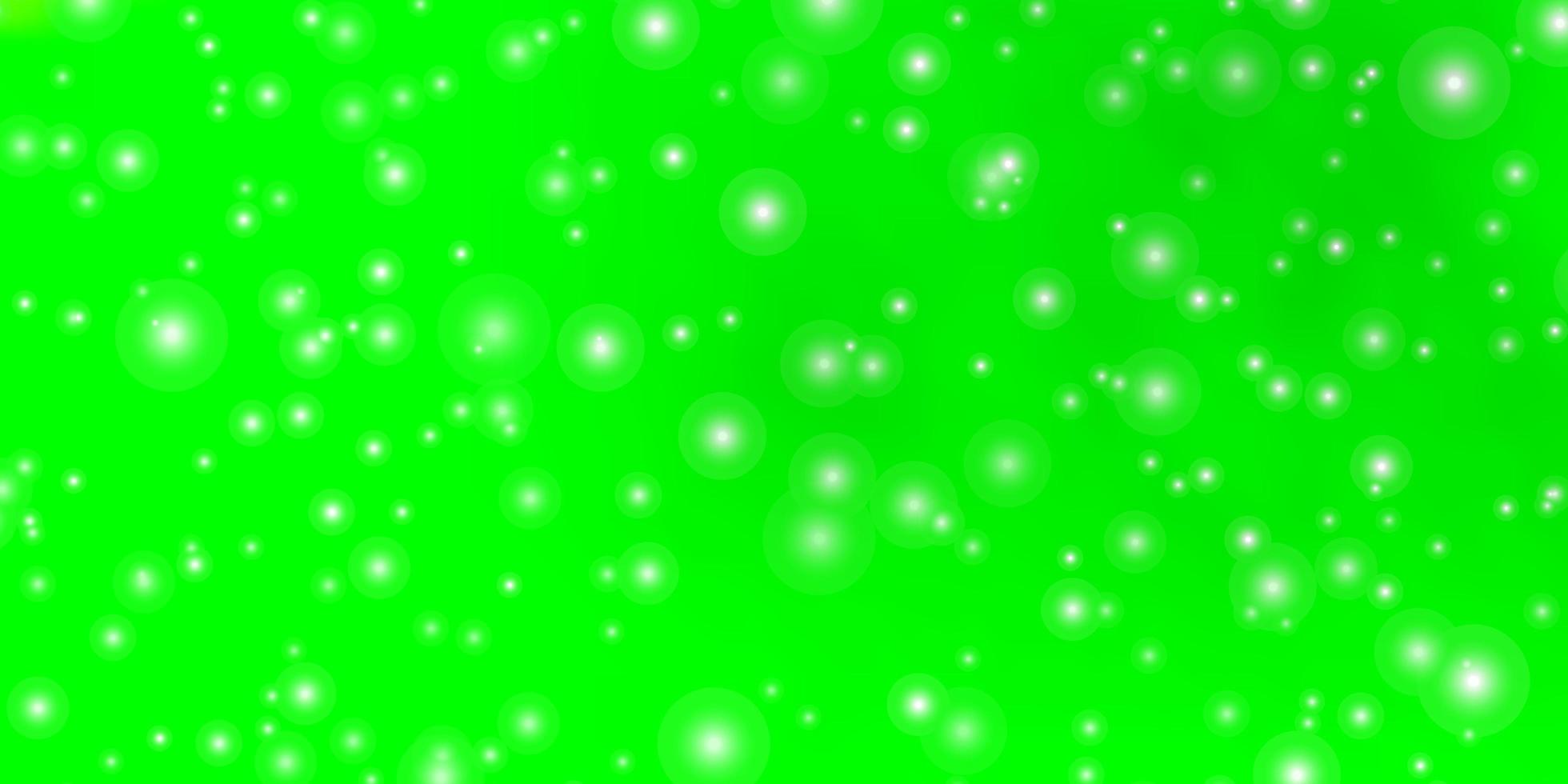ljusgrön mall med neonstjärnor. vektor