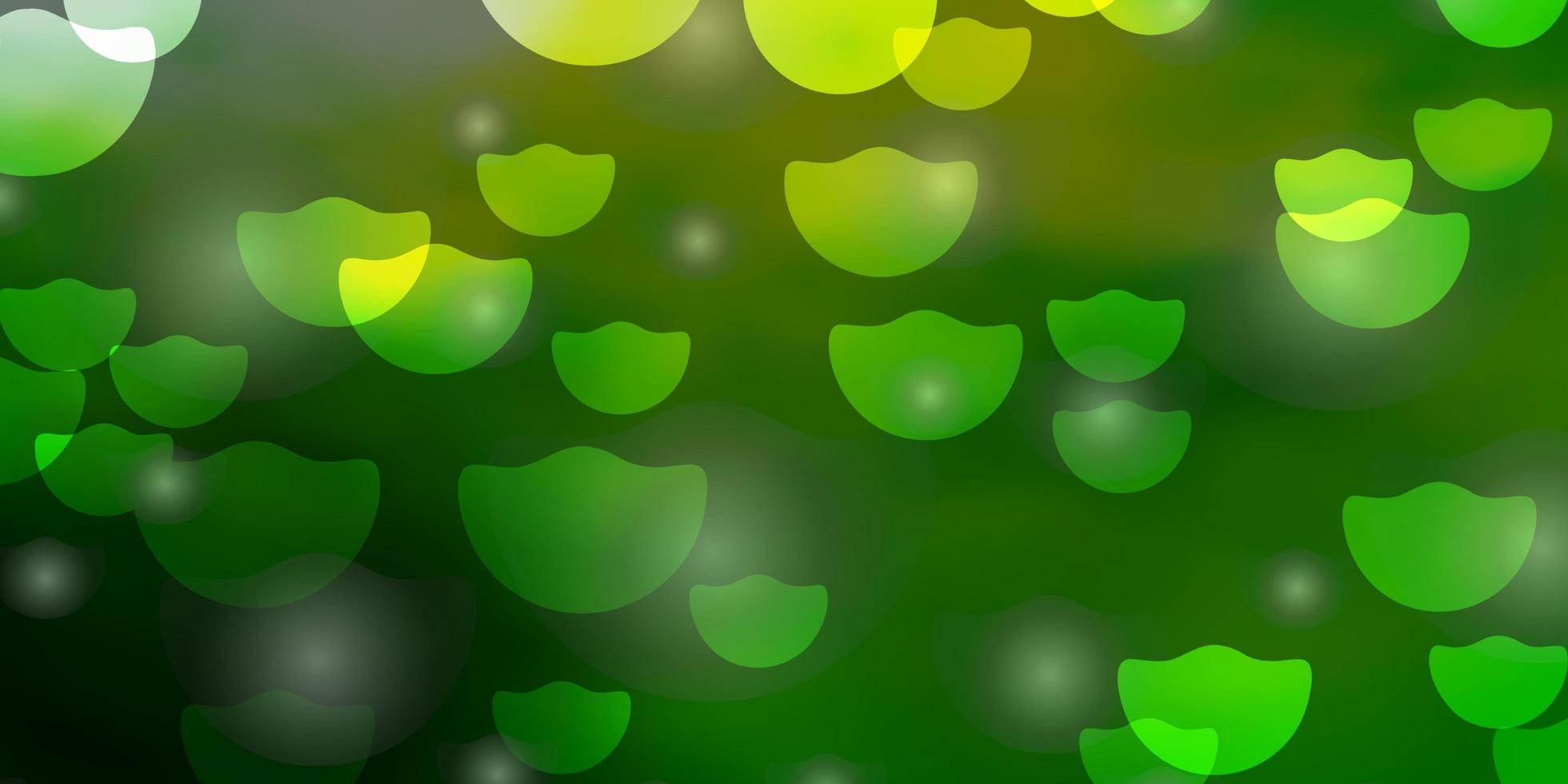 ljusgrön, gul bakgrund med cirklar vektor