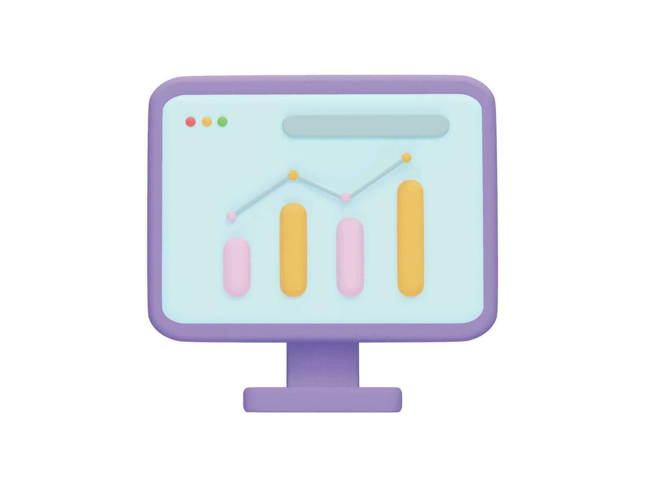 Analysieren des Datenkonzepts mit 3D-Vektor-Icon-Cartoon-Minimalstil vektor