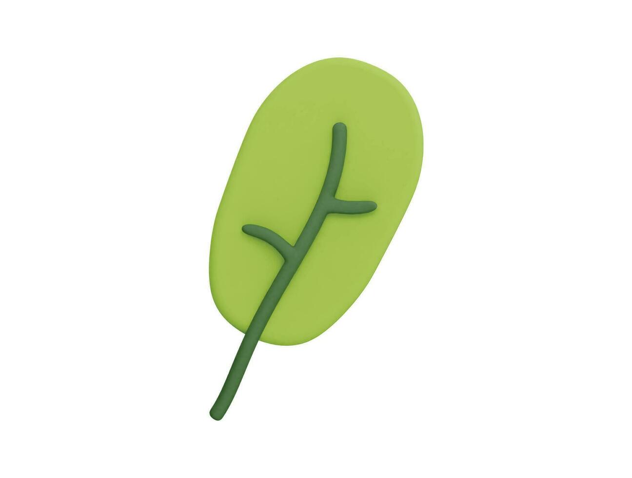 Blatt der Baum- und Pflanzenökologie Bio mit 3D-Vektorsymbol Cartoon minimalen Stil vektor