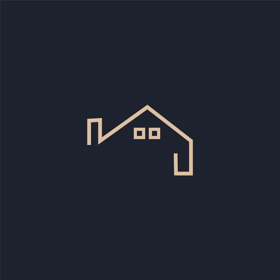 logotyp vektor av enkel Hem och kontor byggnad monolin. perfekt för ombud, lägenhet, konstruktion, bostads, och arkitekt företag