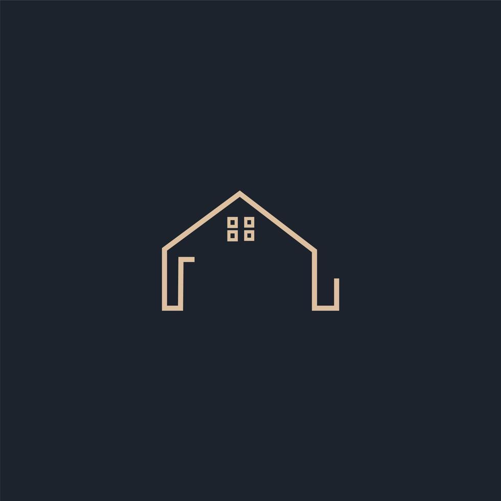 logotyp vektor av enkel Hem och kontor byggnad monolin. perfekt för ombud, lägenhet, konstruktion, bostads, och arkitekt företag