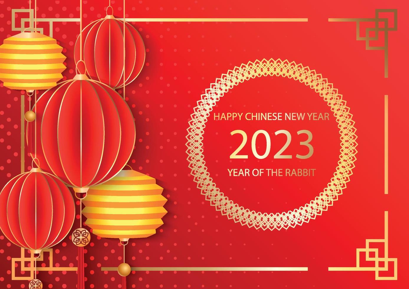 frohes chinesisches neujahr 2023 jahr des kaninchens vektor