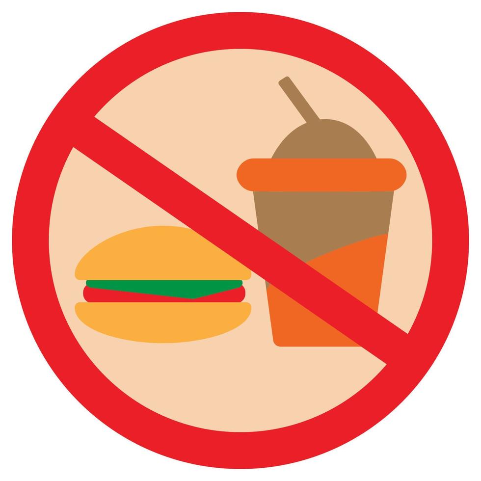 kein flaches fast-food-symbol vektor