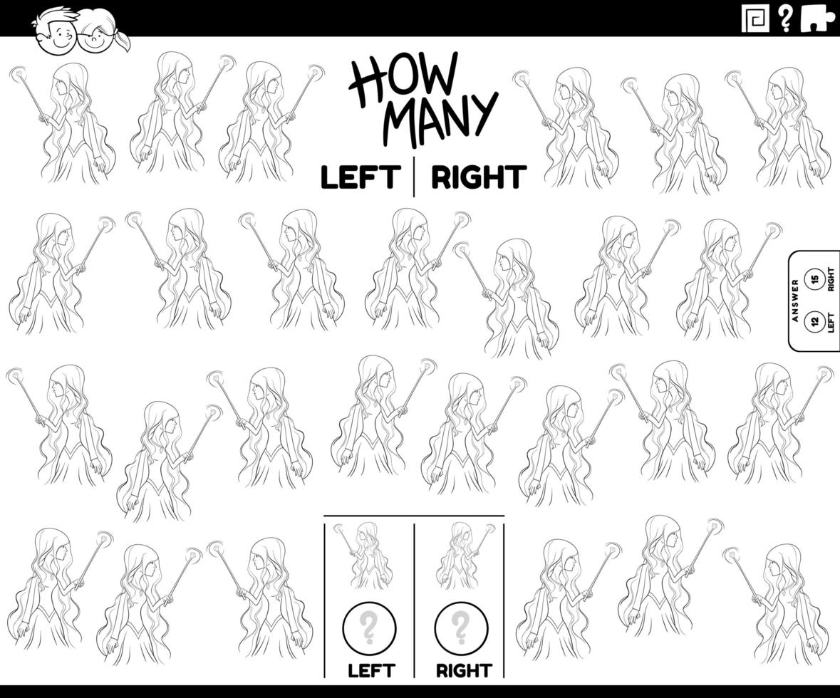 räknar vänster och höger bild av häxflicka vektor