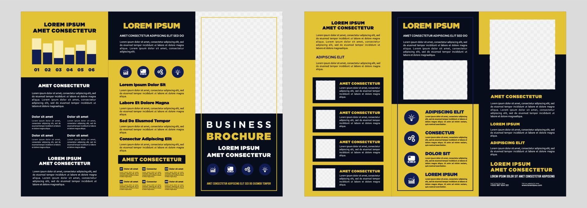 minimalistisk företag digital marknadsföring trifold broschyr mall vektor