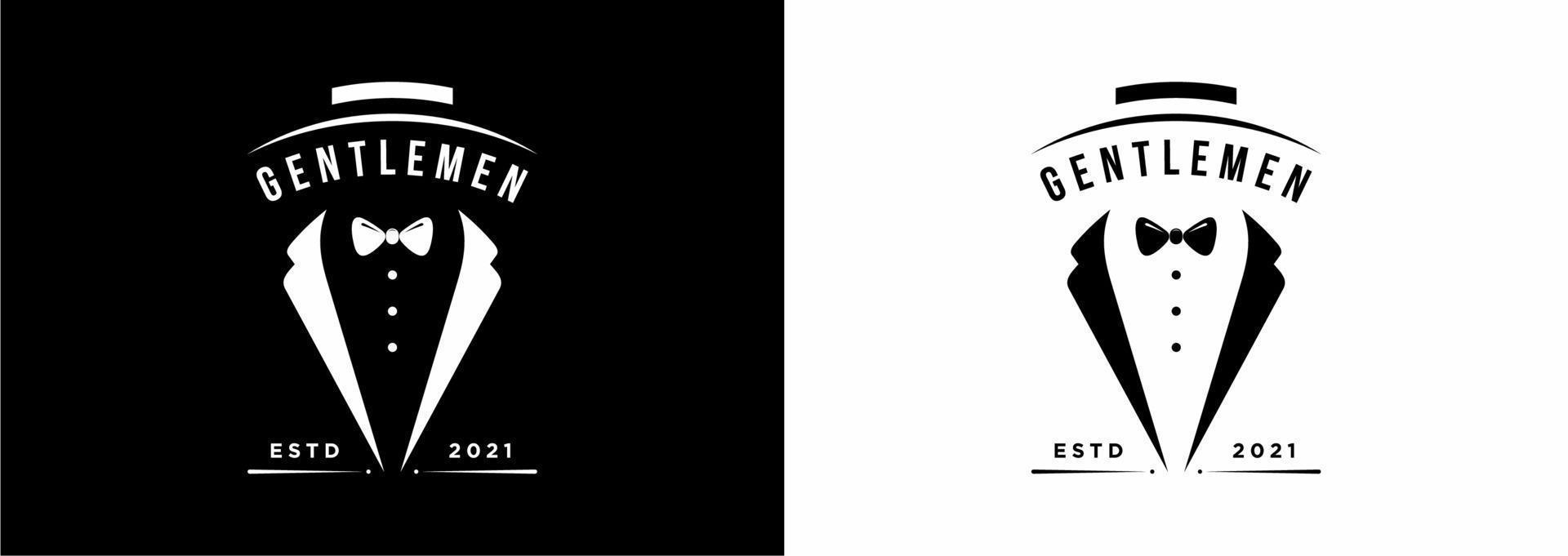 Gentleman-Krawattenillustrations-Logo-Design-Vektorvorlage vektor