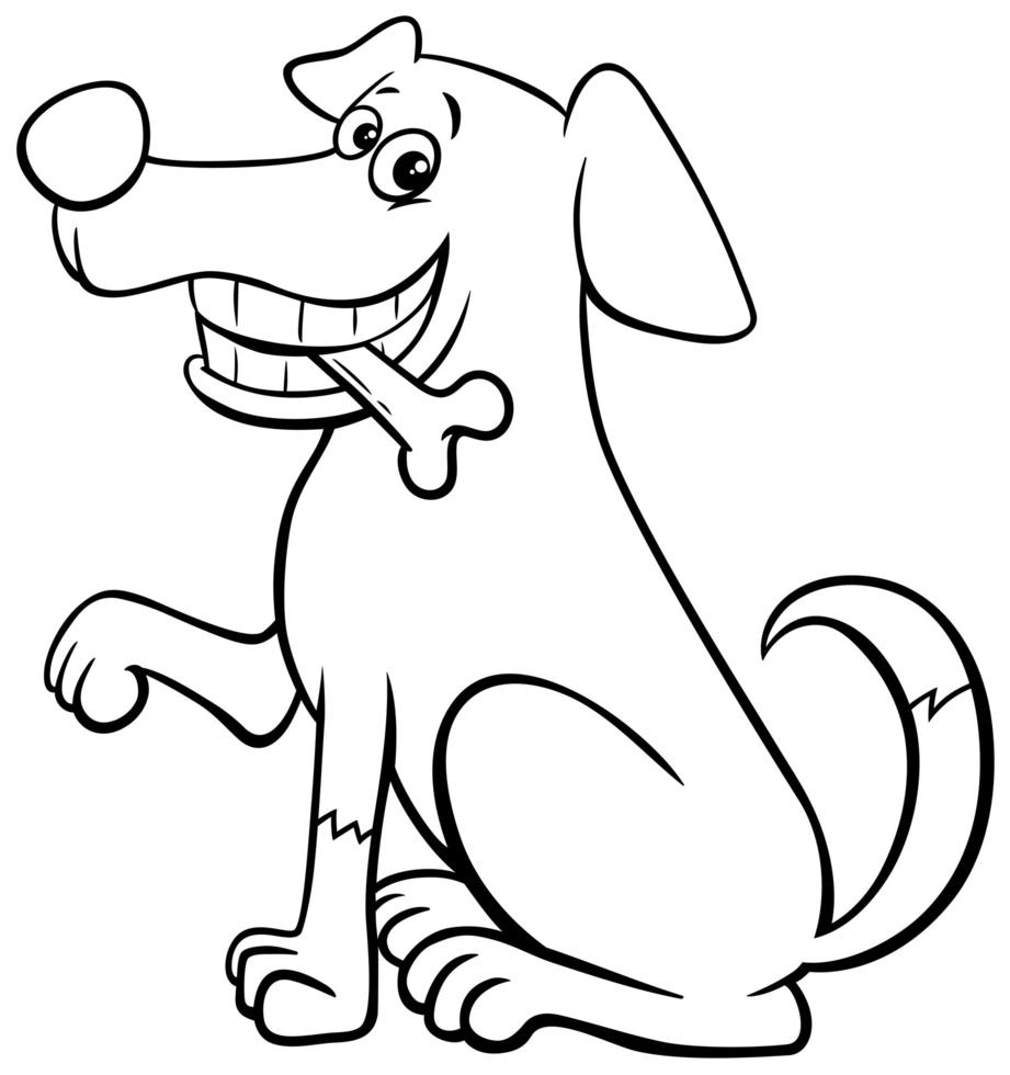 tecknad hund karaktär med ben målarbok sida vektor