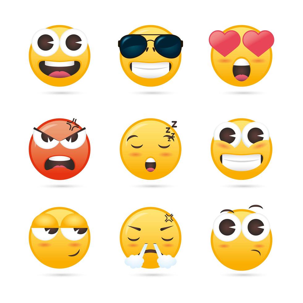 süße Emoji-Sammlung vektor