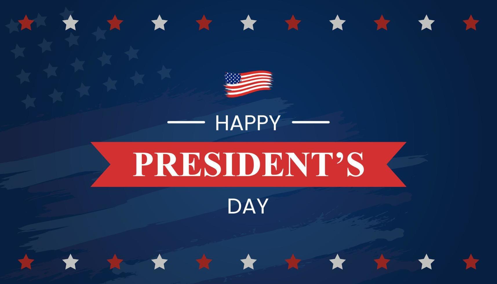 Happy Presidents Day Typografie mit Pinselstil der amerikanischen Flagge vektor