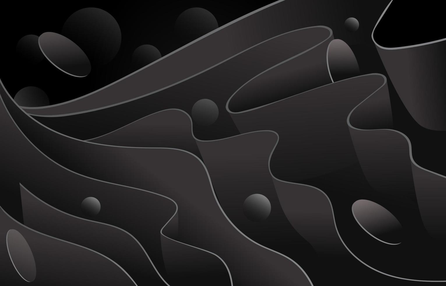 abstrakter schwarzer flüssiger 3d-hintergrund vektor