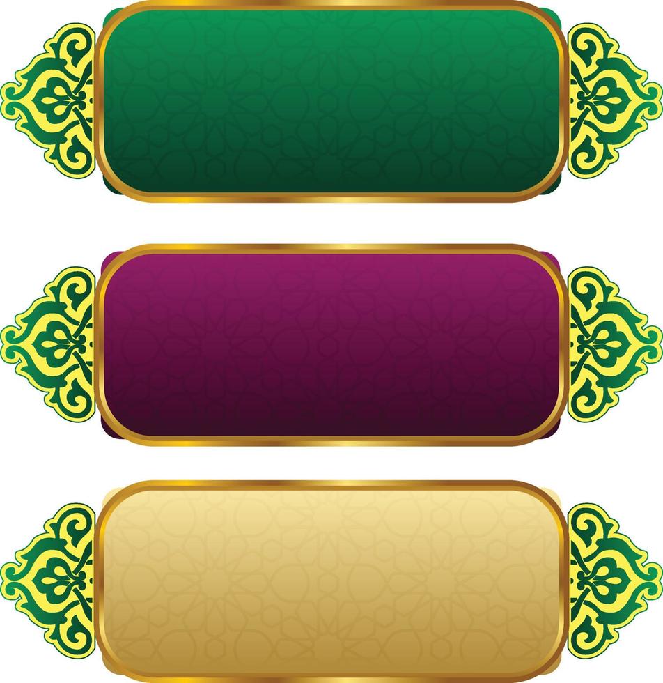 satz von luxuriösen goldenen arabischen islamischen banner titelrahmen png transparenter hintergrund gold textfeld vektor design bilder