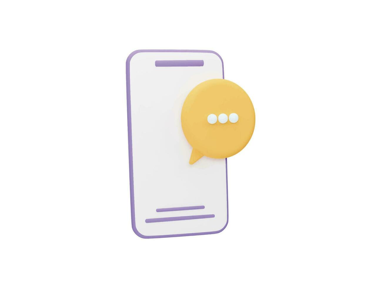 chatt låda och telefon med 3d vektor ikon tecknad serie minimal stil