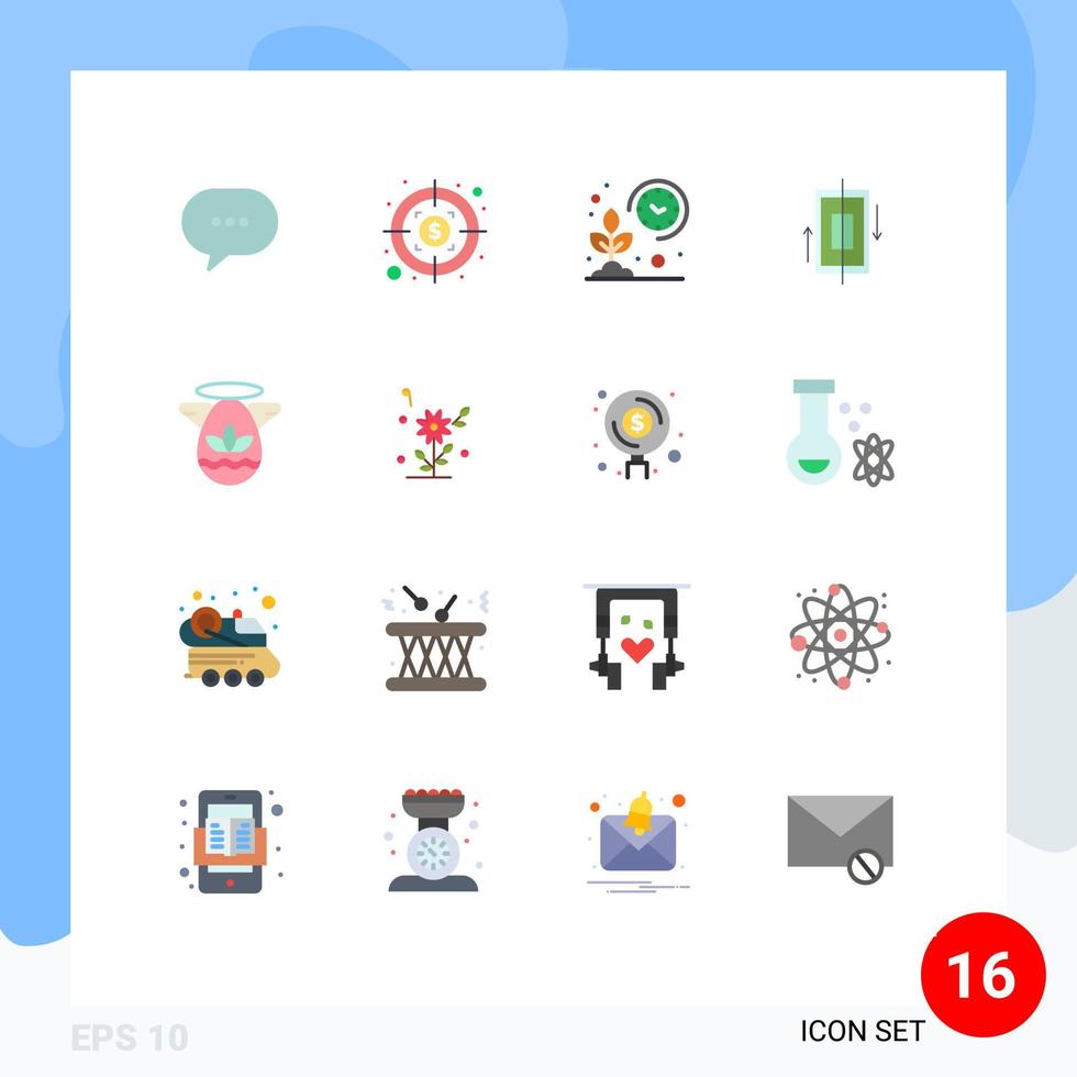 Packung mit 16 modernen flachen Farbzeichen und Symbolen für Web-Printmedien wie Winkeltelefon Farmer Data Sync editierbare Packung kreativer Vektordesign-Elemente vektor