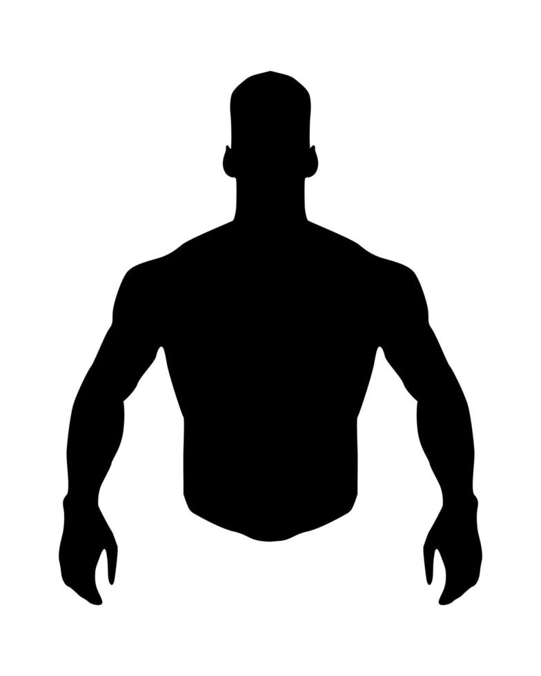 Fitness-Personen-Silhouette. Fitness-Logo, ein Symbol für einen muskulösen Körper des männlichen Trainings. vektor