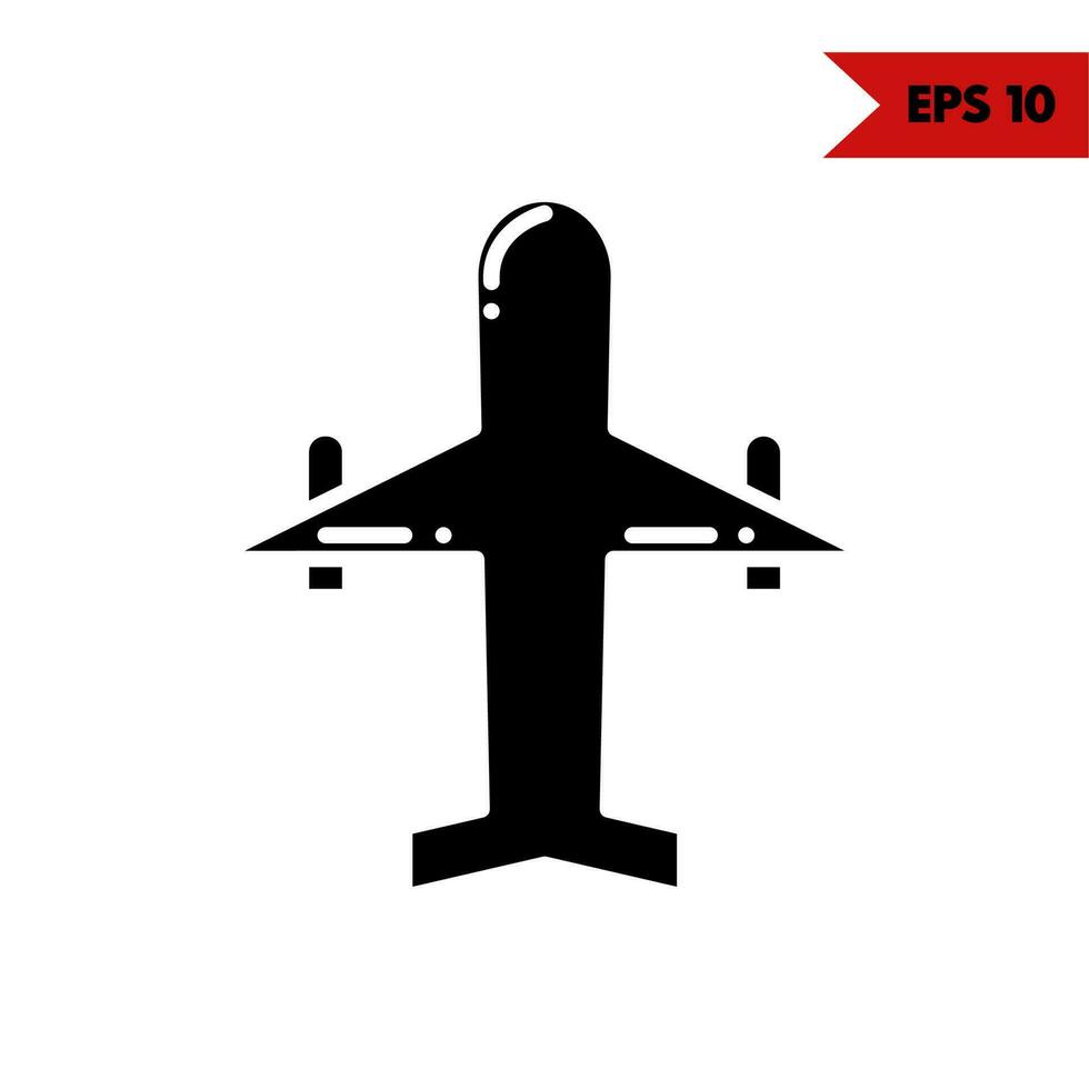 Illustration des Flugzeug-Glyphen-Symbols vektor