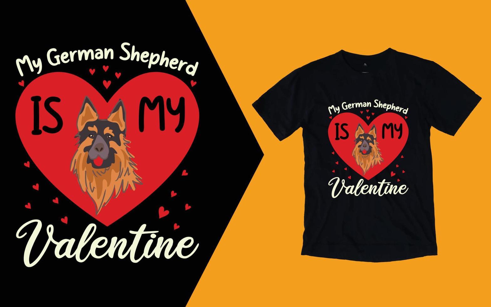 Mein Deutscher Schäferhund ist mein Valentinstag-T-Shirt vektor