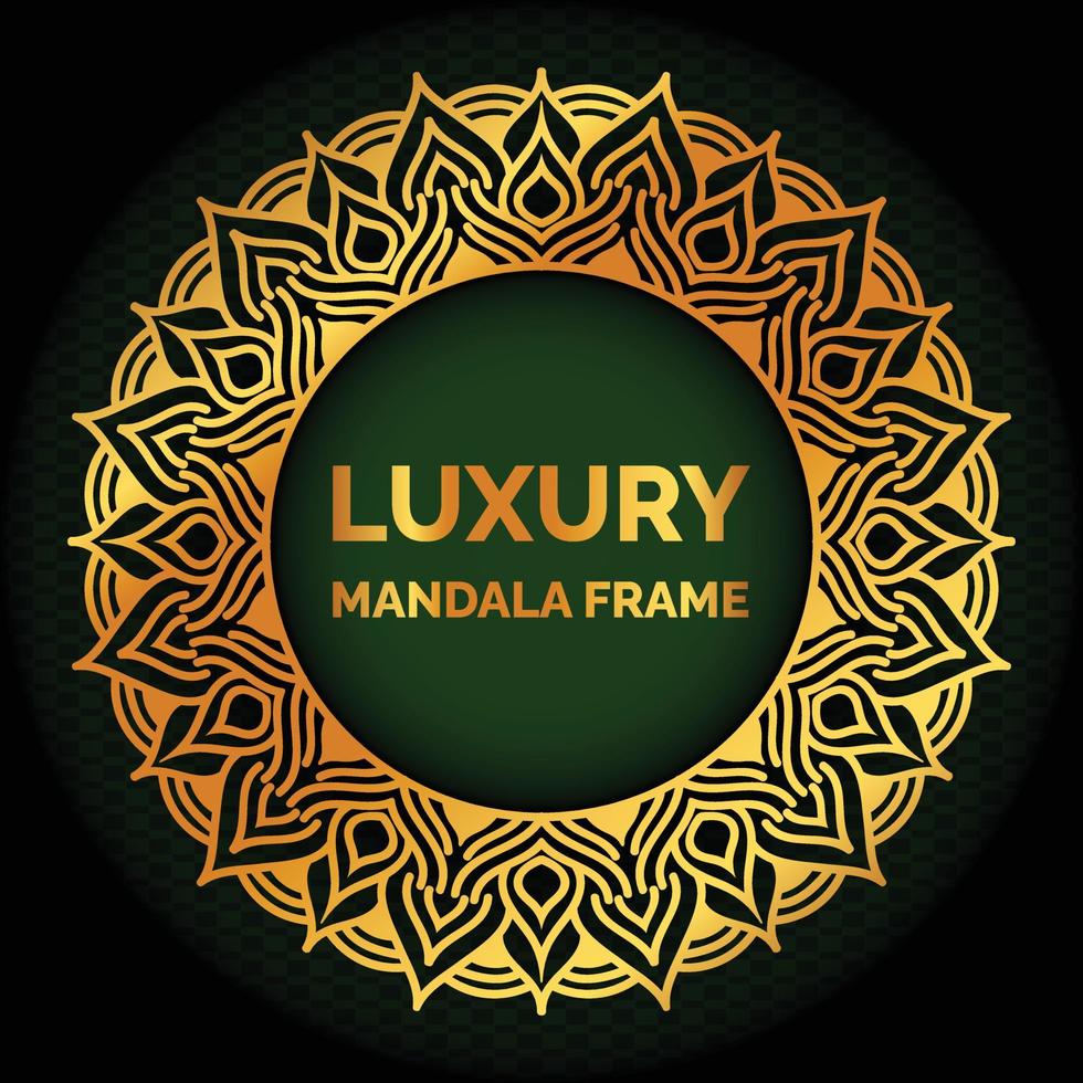 luxuriöses goldenes Mandala-Rahmendesign vektor